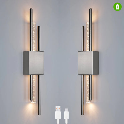Ambio Battery Wall Sconce Silver • 2 Pack